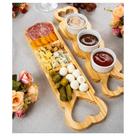 Tábua Petisqueira com Molheira em Porcelana Luxo