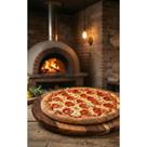 Tábua Pizza Madeira Teca 40cm Servir Churrasco Gourmet