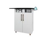 Tabua Roupa Mesa Com Espuma 80cm E Armário Multiuso 2 Portas