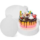 Tábuas de bolo zsccxq Mini Round 10 cm, pacote com 50 unidades, descartáveis, brancas