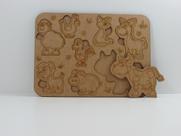 Tabuleiro Brinquedos Educativo Pedagógico Encaixe Animais - MDF Fina Arte