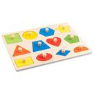 Tabuleiro de quebra-cabeça de forma geométrica Montessori para crianças de madeira