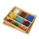 Tabuleiro de xadrez Beads Elite Montessori com barra de 20 contas 1-9