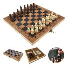 Tabuleiro de Xadrez de Madeira 2929 Dobrável com Fecho Jogo Clássico para Casa e Viagem