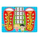 Tabuleiro Didático Jogo De Amarrar Cadarço Brinquedo Educativo Para Coordenação Infantil - DM Toys