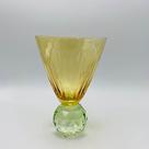 Taça Âmbar com Base Geométrica Verde 300ml