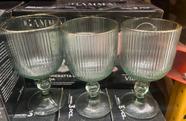 Taça Cameratta Com Borda Dourada Vidro Verde Oliva 363ml