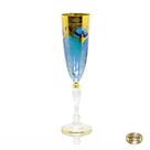 Taça Champagne Classica Cristal Italiano Azul Guirlandas