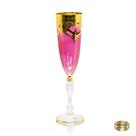 Taça Champagne Classica Cristal Italiano Rosa Guirlandas