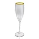 Taça Champagne Transparente Borda Dourada 180ml 1un - Lsc