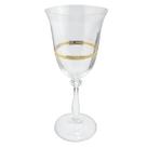 Taça Champanhe Espumante 190ml Ângela Cristal Decorado Friso Dourado Luxo