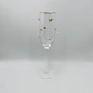 Taça Champanhe Laço em Vidro com Borda Ouro 300ml 25x6cm