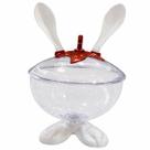 Taça Coelho Decorativa Páscoa Americana Duas Colheres Sobremesa Bomboniere 1250ml Ovo de Páscoa Doces Doceira Bolo