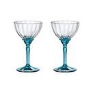 Taça Coupe de Vidro Bormioli Rocco Para Coquetel 240 ml Florian Blue 2 Peças