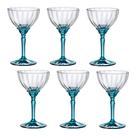Taça Coupe de Vidro Bormioli Rocco Para Coquetel 240 ml Florian Blue 6 Peças
