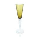 Taça Cristal Âmbar Champagne Finos Lapidados Verticais Base