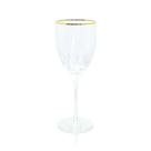 Taça Cristal Finos Lapidados Agua Filetado A Ouro Base Impec