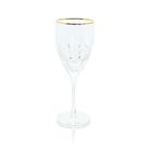 Taça Cristal Finos Lapidados Vinho Filetado A Ouro Base Luxo