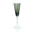 Taça Cristal Fumê Champagne Finos Lapidados Verticais Base T