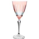 Taça Cristal Lapidada Agua Vinho Rosa 250ml Bohemia