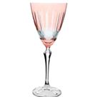 Taça Cristal Lapidada Agua Vinho Rosa 250ml Bohemia