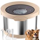 Taça de água para cães UPSKY 12L em aço inoxidável sem derramamento bege
