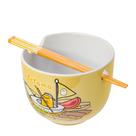 Taça de arroz com macarrão ramen de cerâmica Silver Buffalo Gudetama 600mL