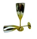 Taça de Champagne Metalizada Degradê 180ml - Ouro Elegante para Festas