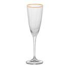 Taça de Champanhe Vidro Wolff Borda Dourada Lines 300ml