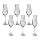 Taça de Cristal Bohemia Para Champanhe 170 ml Tulipa Optic 6 Peças Taça de Cristal Bohemia Para Champanhe 170 ml Tulipa Optic 6 Peças