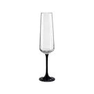 Taça de Cristal Bohemia Para Champanhe 200 ml Preta Sandra 1 Peça