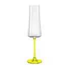 Taça De Cristal Bohemia Para Champanhe 210 ml Amarela Xtra 1 Peça