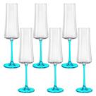 Taça de Cristal Bohemia Para Champanhe 210 ml Ciano Xtra 6 Peças