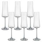 Taça de Cristal Bohemia Para Champanhe 210 ml Fumê Xtra 6 Peças