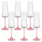 Taça de Cristal Bohemia Para Champanhe 210 ml Vermelha Xtra 6 Peças