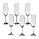Taça De Cristal Bohemia Para Champanhe 220 ml Roberta 6 Peças