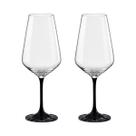 Taça de Cristal Bohemia Para Vinho 550 ml Preta Sandra 2 Peças