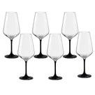 Taça de Cristal Bohemia Para Vinho 550 ml Preta Sandra 6 Peças