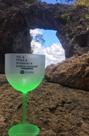 Taça de gim branca com verde
