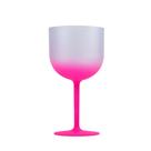 Taça de Gin de Plástico Cor Degradê Rosa Capacidade 400 ml