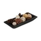 Taça de massa de madeira decorativa Hanobe Long Centerpiece Black
