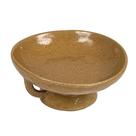 Taça de pedestal Creative Co-Op em grés com alças, cinza, 20 cm