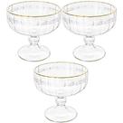 Taça de Sobremesa em Cristal Imperial Fio de Ouro 200mL 3 peças - Lyor