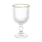 Taça De Vidro 340ml Canelado Versalhes Borda Dourada Bebidas Bulk