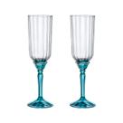 Taça de Vidro Bormioli Rocco Para Champanhe 210 ml Florian Blue 2 Peças
