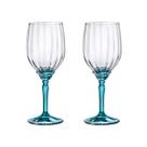 Taça de Vidro Bormioli Rocco Para Vinho 380 ml Florian Blue 2 Peças