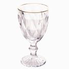 Taça De Vidro Com Borda Dourada Fio De Ouro Diamond 330ml