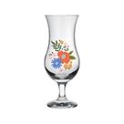 Taça de vidro coquetel decorada com flores para drinks decorativa 355ml transparente com flor vinho Taça de vidro coquetel decorada com flores para drinks decorativa 355ml transparente com flor vinho