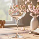 Taça de vidro de gin decorada com flores cereja 630ml para bebidas drink cerveja vinho água mesa posta taças flores gim Taça de vidro de gin decorada com flores cereja 630ml para bebidas drink cerveja vinho água mesa posta taças flores gim