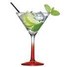 Taça de Vidro Haste Vermelha Martini para Drink 285ml Ruvolo